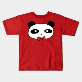 Bow Tie Panda Face Kids T-Shirt